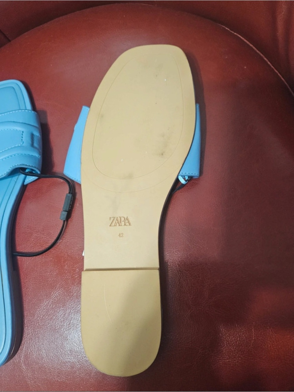 ZARA Powder Blue Slide Sandals - Picture 3 of 3